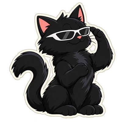 Pangea Cat gives a neat paw salute beside his sunglasses.